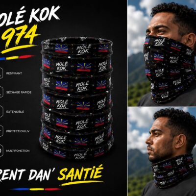 Tour de cou multifonctionnel Molé Kok 974 aux couleurs de La Réunion