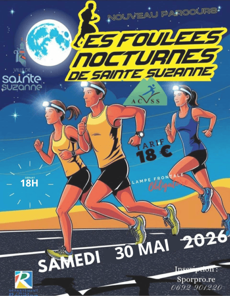 Affiche Foulées Nocturnes de Sainte-Suzanne 2026
