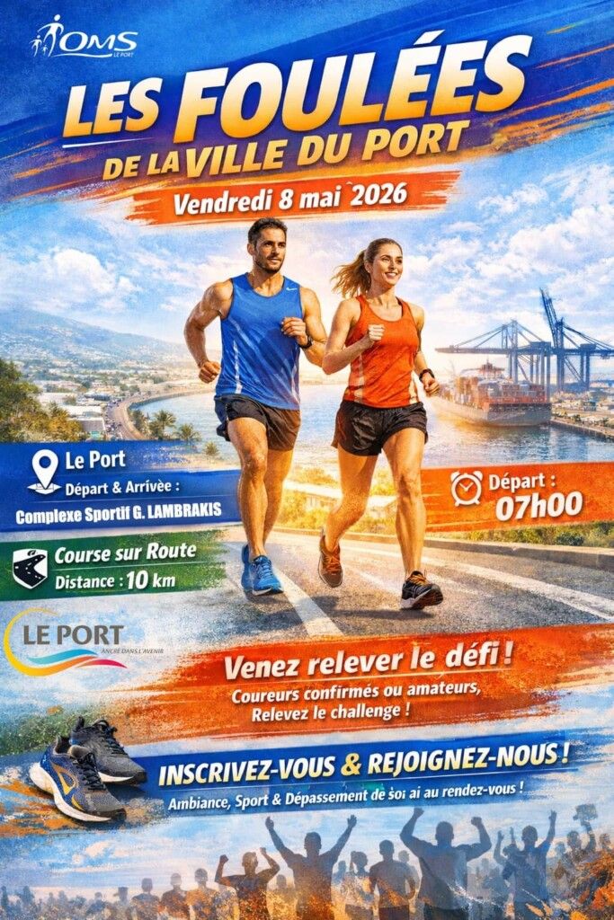 Affiche Foulées de la Ville du Port 2026