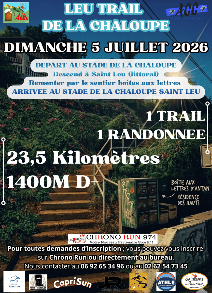 Affiche Leu Trail de la Chaloupe 2026