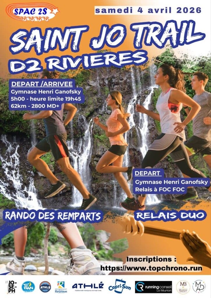 Affiche St Jo Trail des 2 Rivières 2026