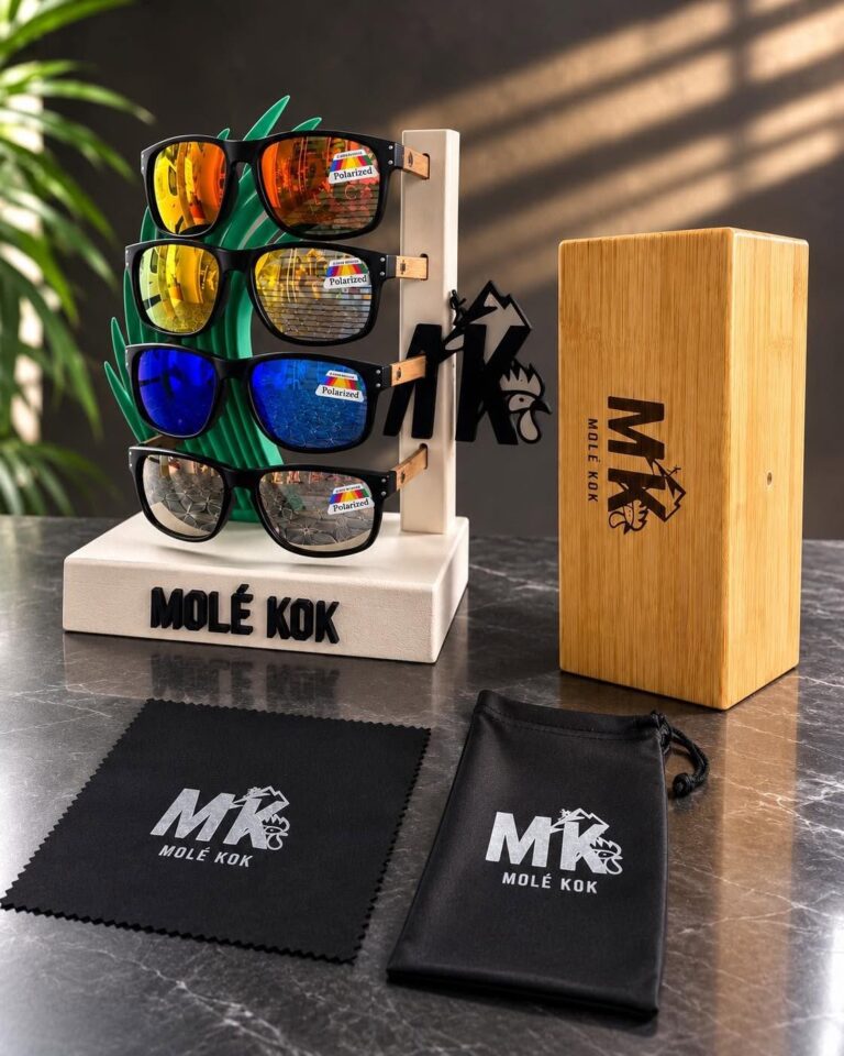 Lunettes de soleil polarisées Molé Kok® : le style péï en bois naturel