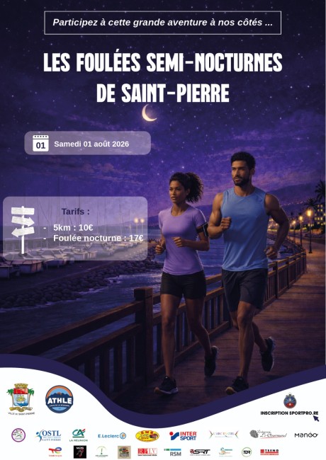 Affiche Foulées Semi-Nocturnes de Saint-Pierre 2026