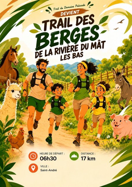 Affiche Trail des Berges de la Rivière du Mat Les Bas 2026