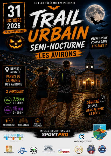 Affiche Trail Urbain des Avirons 2026