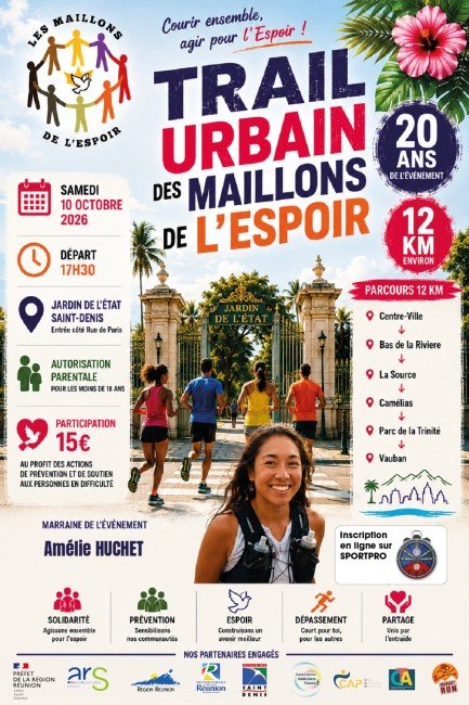 Affiche Trail Urbain des Maillons de l'Espoir 2026