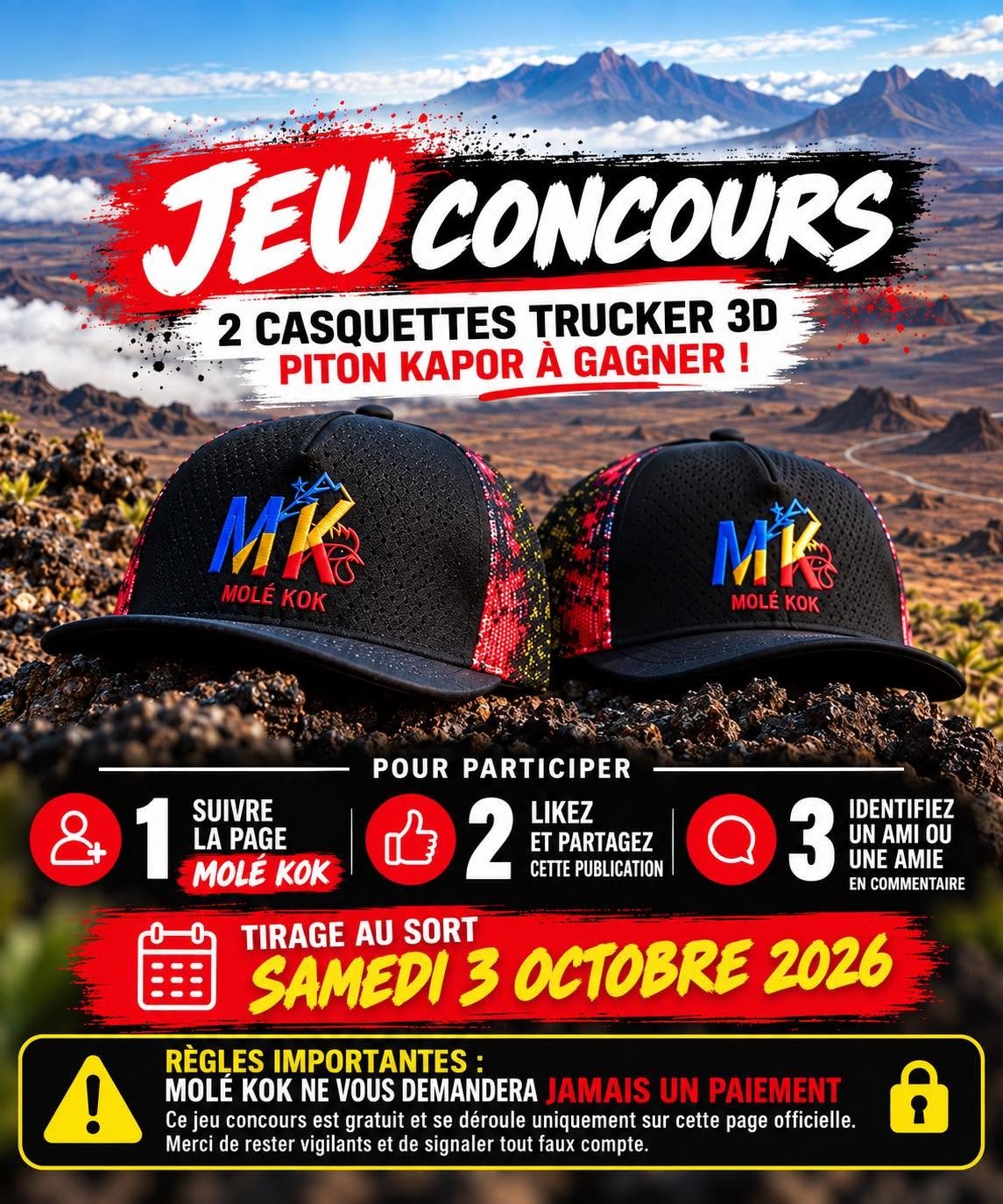 Jeu concours Molé Kok - Casquette Trucker 3D Piton Kapor